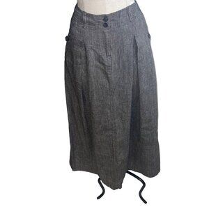 Poetry Womens Skirt Size US 4 Gray Midi Zip Pockets Pleated Cotton China